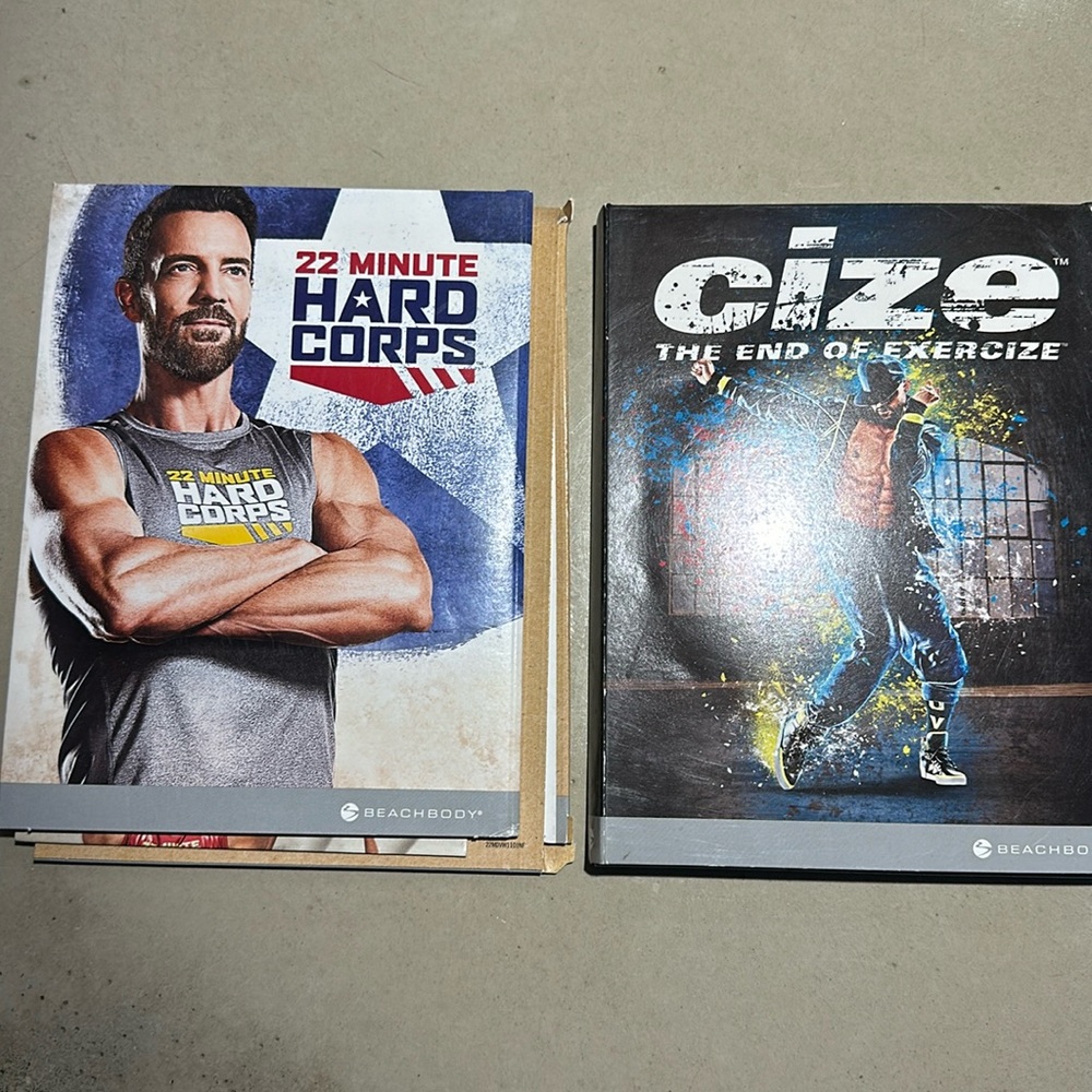 Beachbody Cize and 22 minute Hard Corps workout series DVD sets